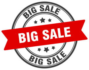 big sale stamp. big sale label on transparent background. round sign