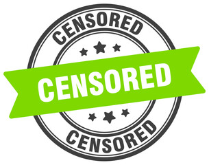 censored stamp. censored label on transparent background. round sign