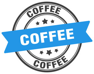 coffee stamp. coffee label on transparent background. round sign