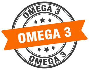 omega 3 stamp. omega 3 label on transparent background. round sign