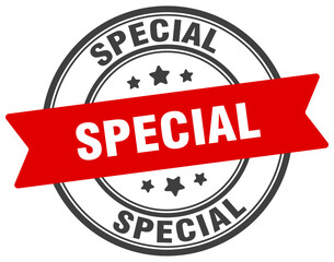 special stamp. special label on transparent background. round sign