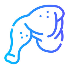 chicken Line Gradient Icon