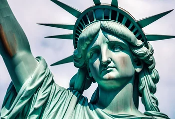 Papier Peint photo Lavable Etats Unis statue of liberty city