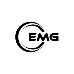 EMG letter logo design in illustration. Vector logo, calligraphy designs for logo, Poster, Invitation, etc.