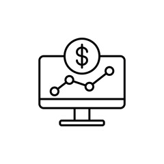 Make money icon vector illustration. Stock market monitoring on isolated background. Online banking sign concept.
