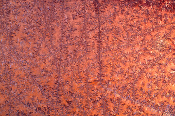 Delicate Frost: Pink Glass Transformed into a Winter Wonderland