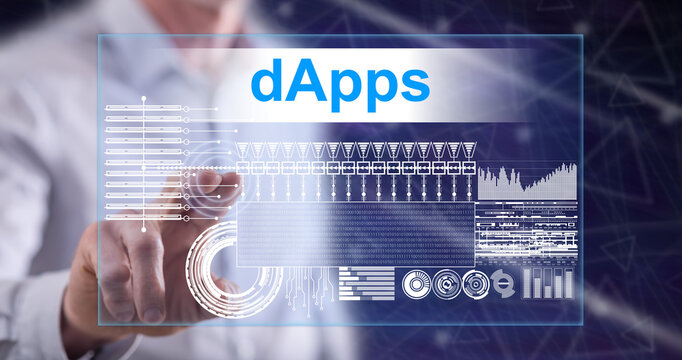 Man touching a dapps concept