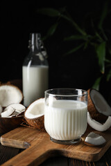 Coconut milk, concept of tasty and natural drink