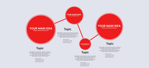 Four red Options of infographic templates design used in business and finance process