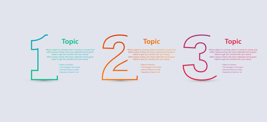 3 Option of infographic templates design. used in business and finance process vector, illustration