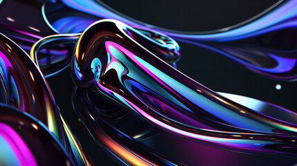 Ethereal Elixirs: Playful Liquid Forms on Noir Canvas. Generative AI
