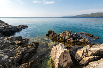 Fototapeta na wymiar Beautiful rugged bay near Osor on the island of Losinj in the Adriatic Sea, Croatia