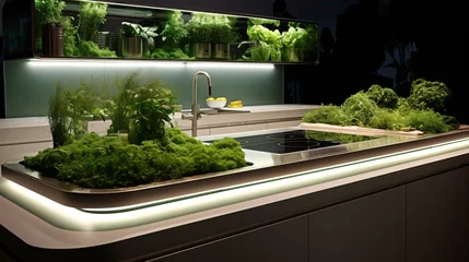 Aluminium Prints Garden Smart kitchen countertops with built in herb gardens s