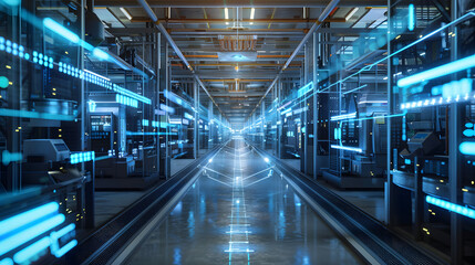 Obraz premium Digital Factory and IoT