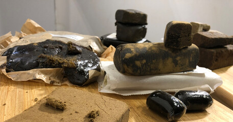 Blocks of fresh Hashish