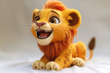 Cute Baby Cartoon Lion Generative AI