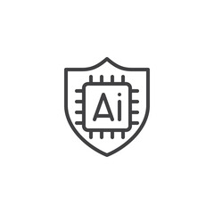 AI Security line icon - 757810518