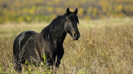 Hillside Black horse