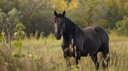 Hillside Black horse