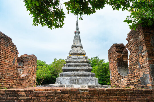 The Two Stupas on Khai Muang Hill (Black and white pagoda or TWO BROTHERS PAGODA) at Hua Khao, Singhanakhon, Songkhla, Thailand