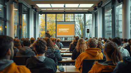 Educational workshop on cannabis modernization with attentive audience