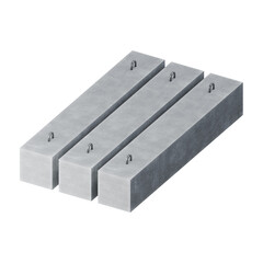 Precast reinforced concrete beam isometric icon