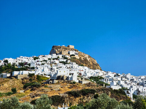 skiros or skyros greek iisland chora city from the west side in summer greece