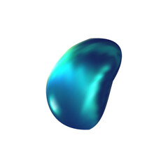 3d fluid metallic form. Vector glossy element
