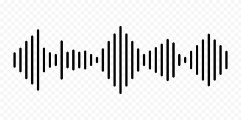 Sound wave icon isolated on transparent background