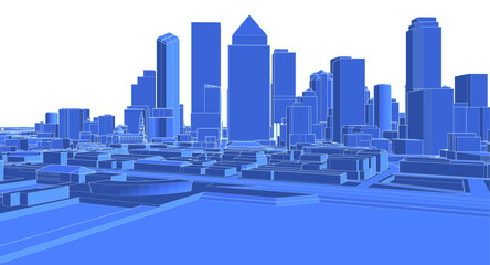modern city sketch 3d illustration	