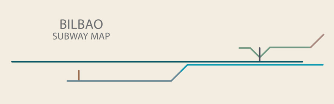 Bilbao city subway vector map colored