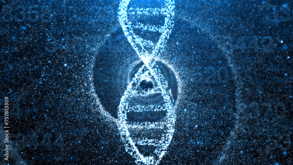 Canvas Prints dna cell structure with spiral dots illustration background.