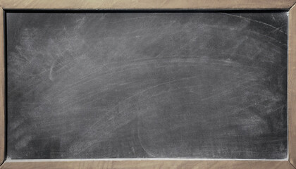 Chalkboard blackboard. Chalk texture school board display for background. chalk traces erased on board with copy space for add text or graphic design. Education concepts - obrazy, fototapety, plakaty