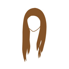 Vector design for a beautiful collection of women's hairdos, brown in color.