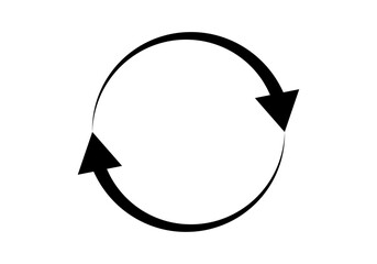Icono negro de flechas que indican rotar o girar.  - obrazy, fototapety, plakaty