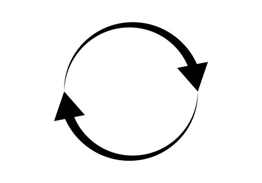 Icono negro de flechas que indican rotar o girar. 