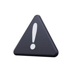 Black 3D danger warning sign with exclamation mark