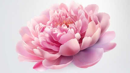 pink peony isolatd on white background