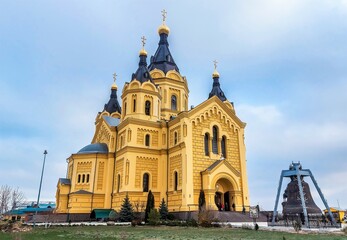 Fototapeta na wymiar Alexander Nevsky New Fair Cathedral in Nizhny Novgorod. Russia