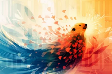 Foto op Plexiglas abstract background for International Beaver Day © annne