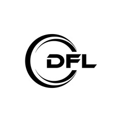 DFL letter logo design in illustration. Vector logo, calligraphy designs for logo, Poster, Invitation, etc.