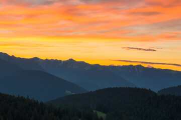 sunset at mountain background
