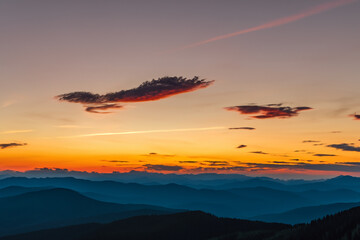 sunset at mountain background