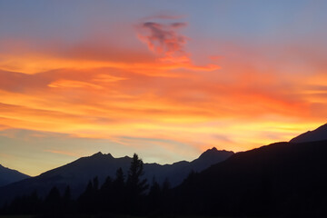 Fototapeta premium sunset at mountain background