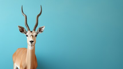 Glacial Gazelle Against Monochrome Wall
