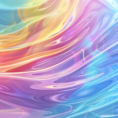 Obraz premium A Colorful, Abstract Painting of a Wave With a Rainbow in The Background