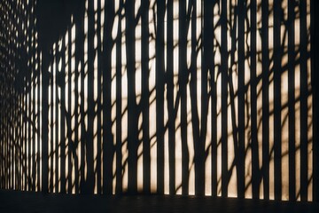 A minimalist composition of shadows cast on a sunlit wall 