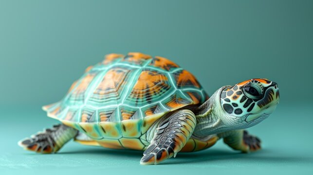 Turtle on Pastel Background