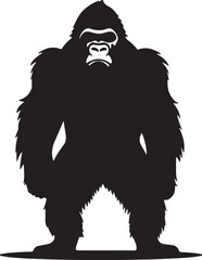 Gorilla Silhouette Vector Illustration White Background