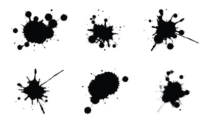 Vector grunge color splatter set. paint splash set . liquid stains. illustration vector design